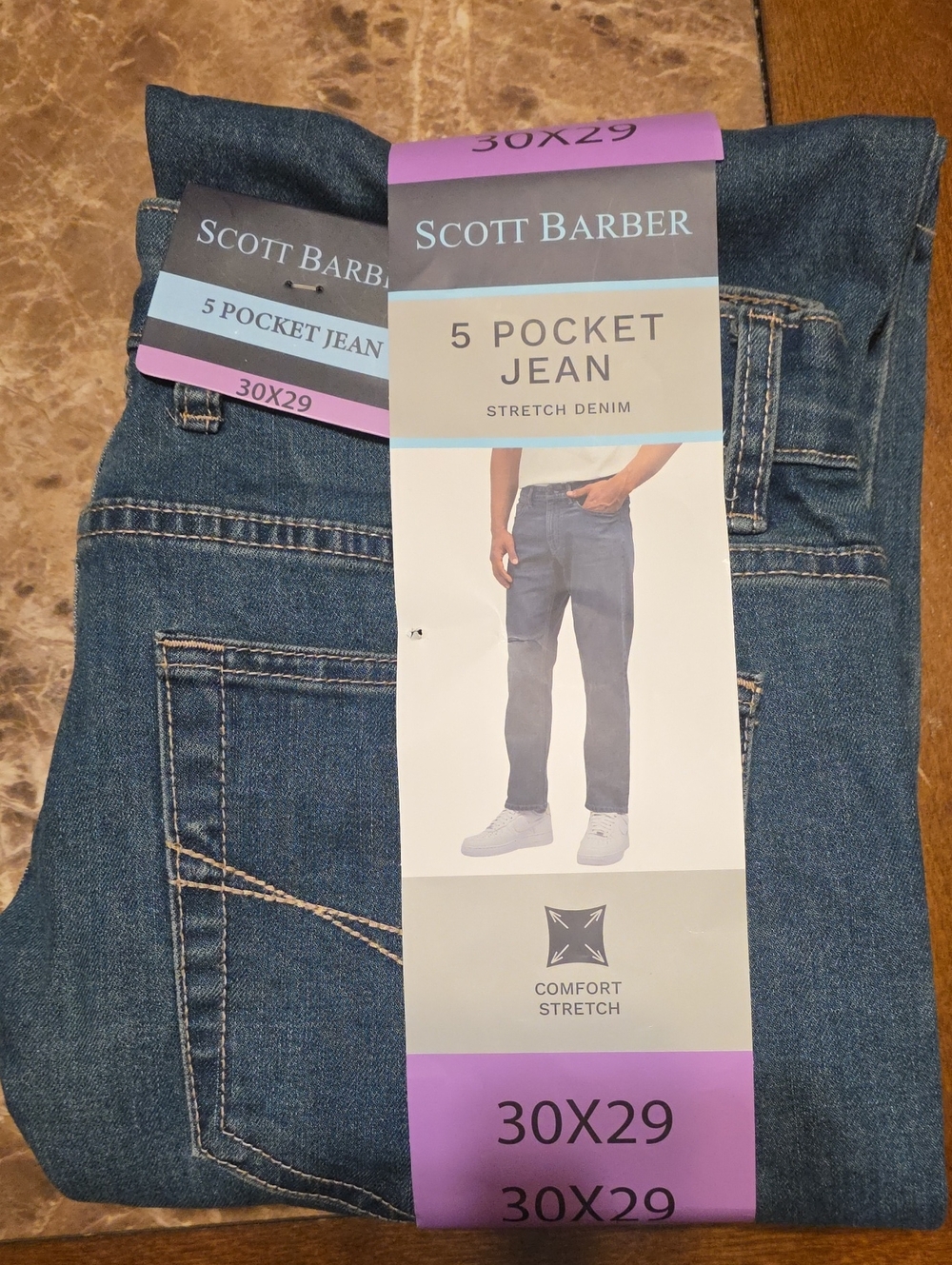 Scott Barber Relaxed 5-Pocket Jeans — Blue
